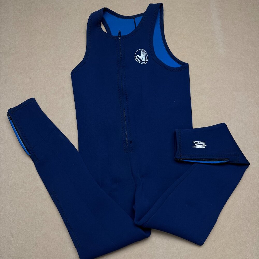 Body Glove 3mm Density Wetsuit Mens XL Navy Blue Logo Front Zip Surfing Diving